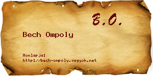Bech Ompoly névjegykártya